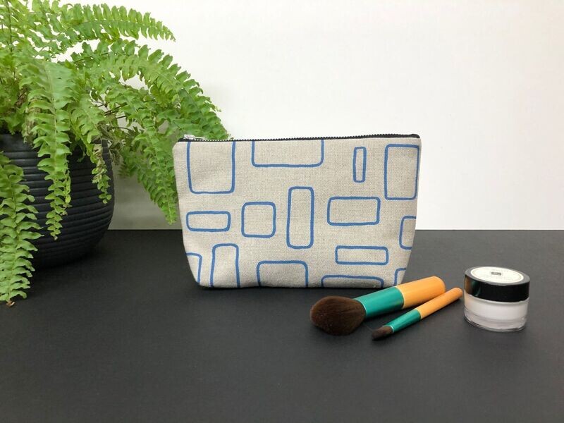 Denim Windows Linen Purse or Make-up bag