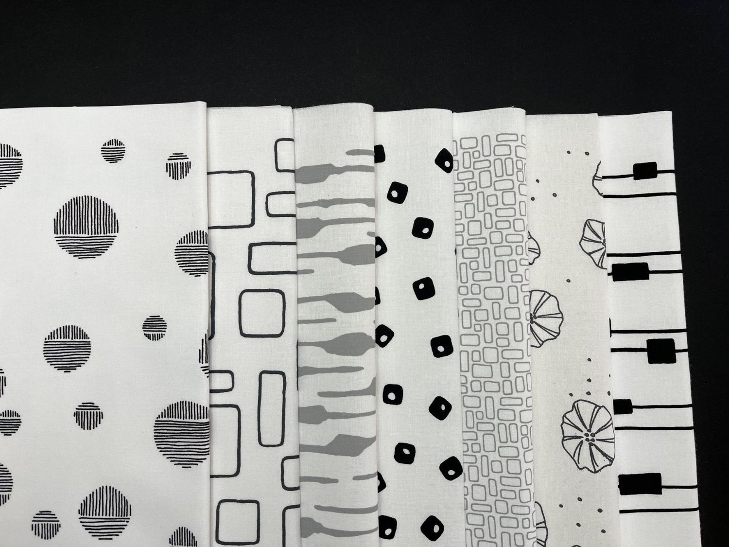 Pod Quilt Bundle of Cotton Fabric, Black - Grey