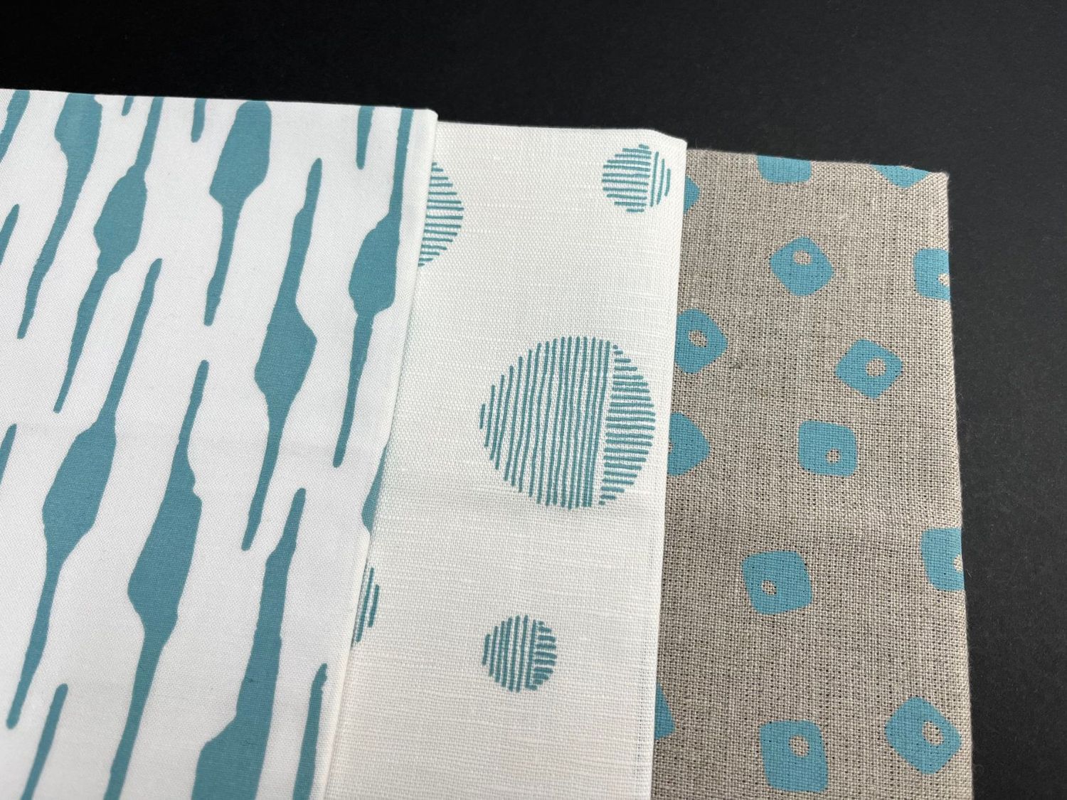 Bundle of 3 fabrics, Duck Egg Blue