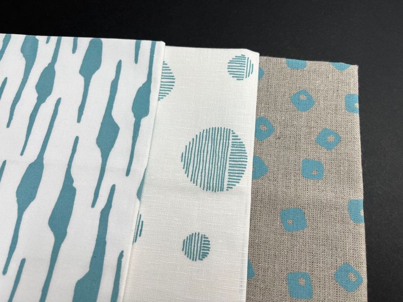 Bundle of 3 fabrics, Duck Egg Blue