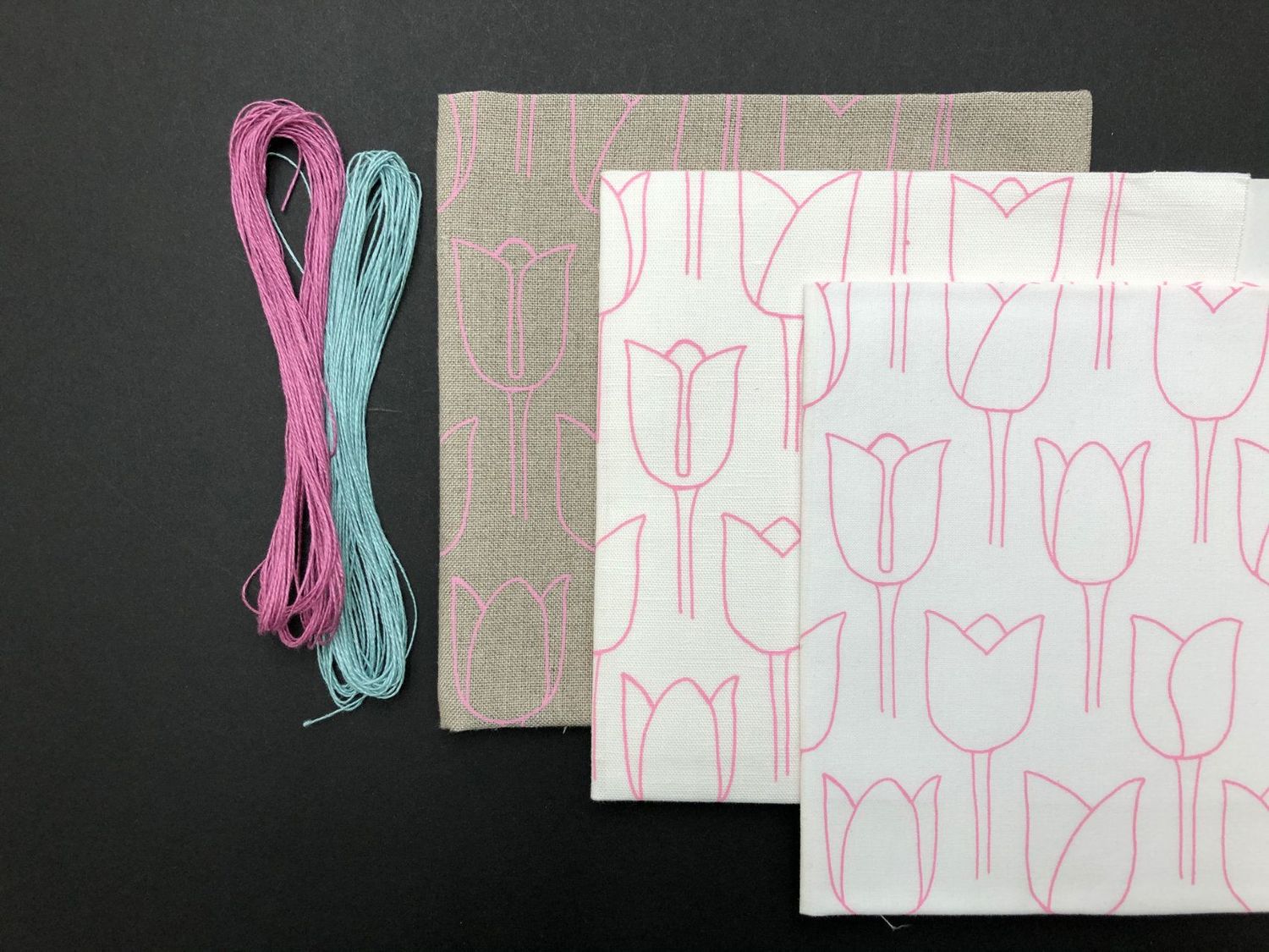 Blossom Tulips, Choose a fabric: white cotton