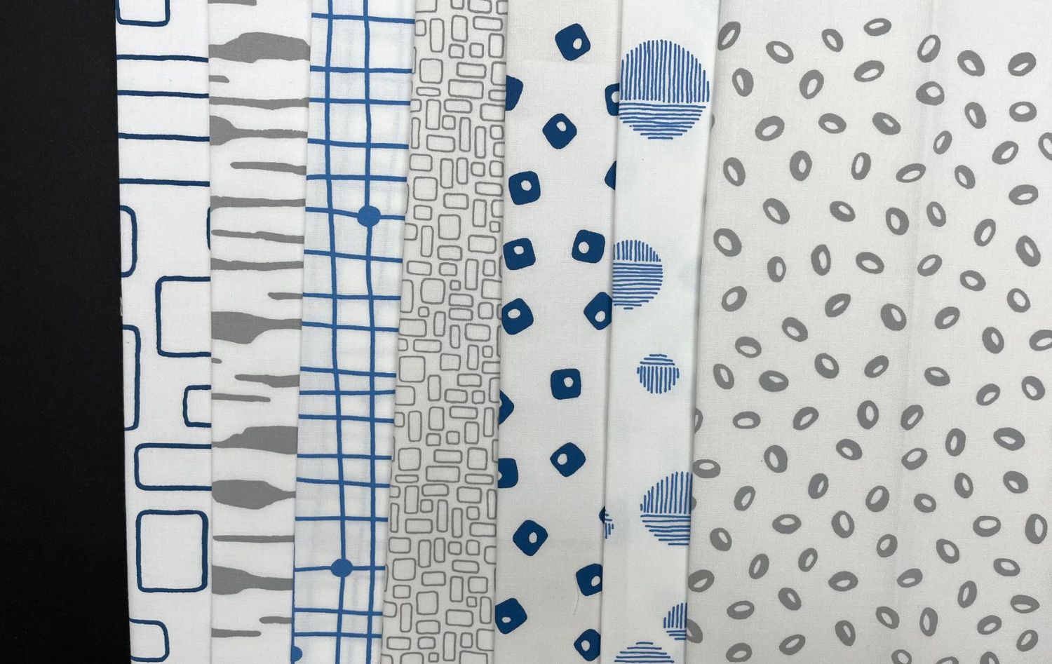 Pod Quilt Bundle of Cotton Fabrics, Blue - Grey