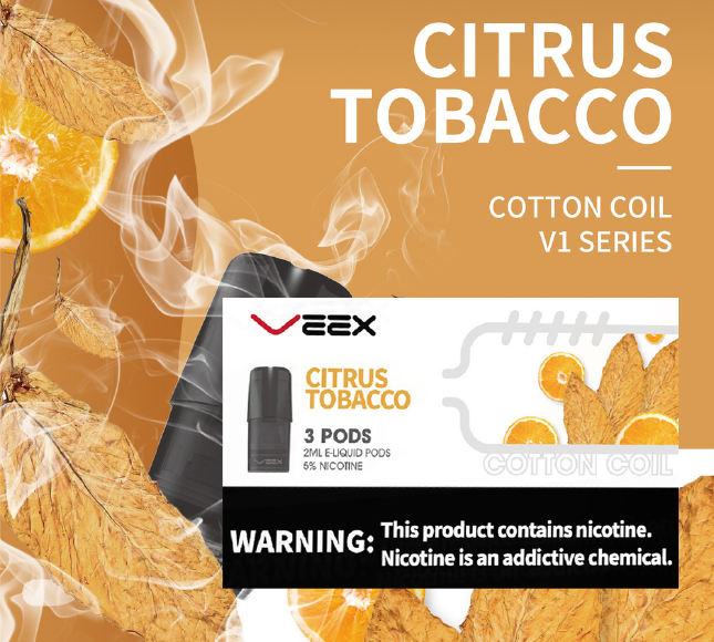VEEX V1 Transparent Pods-Citrus Tobacco