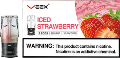 VEEX V1 Transparent Pods-Iced Strawberry