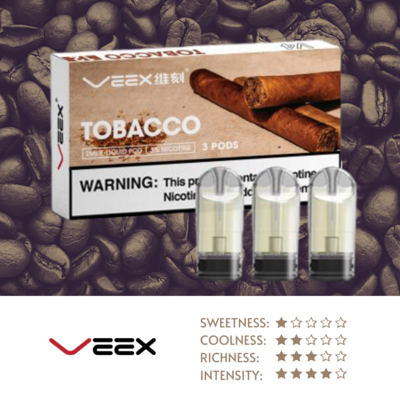 VEEX V4 Transparent Pods-Tobacco
