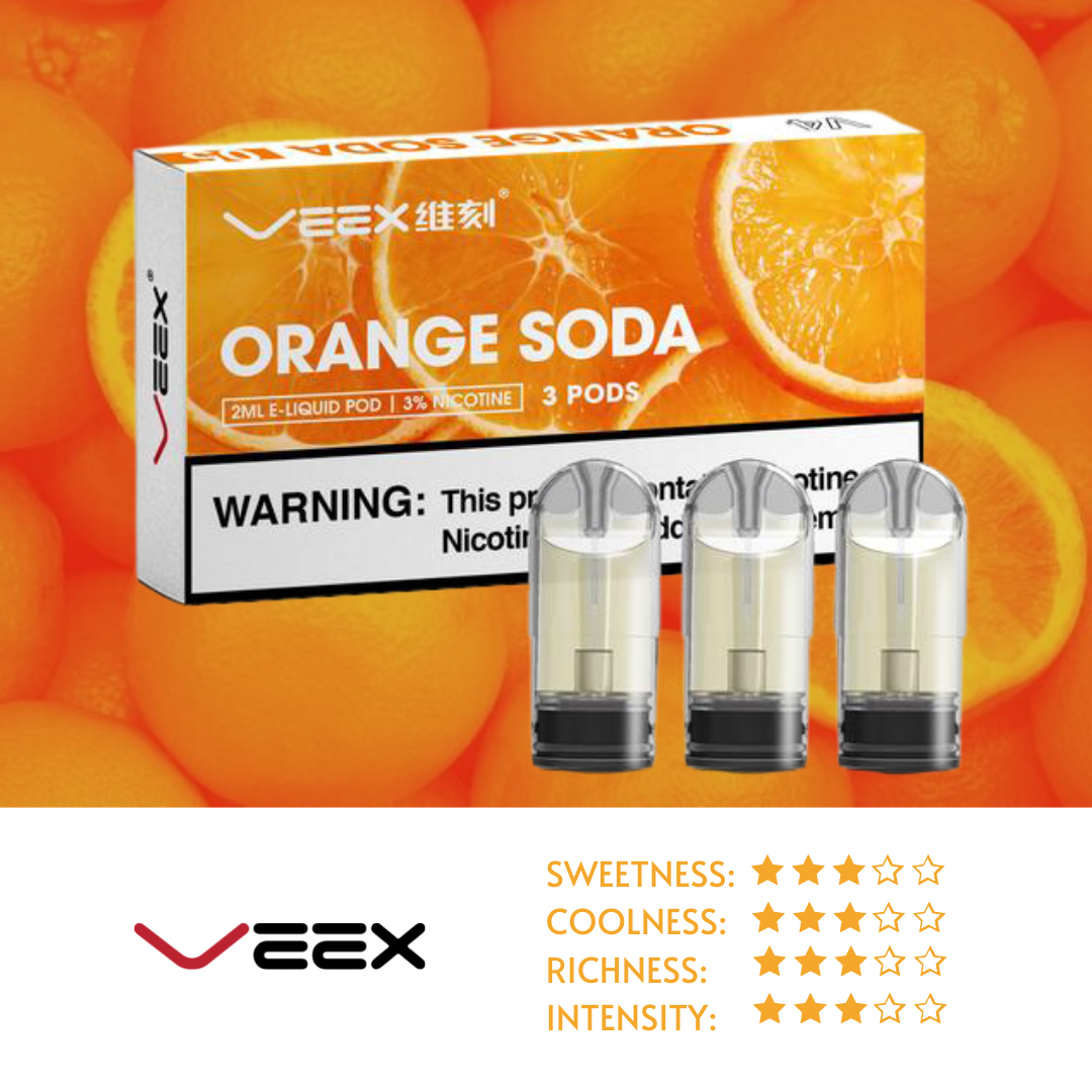 VEEX V4 Transparent Pods-Orange Soda