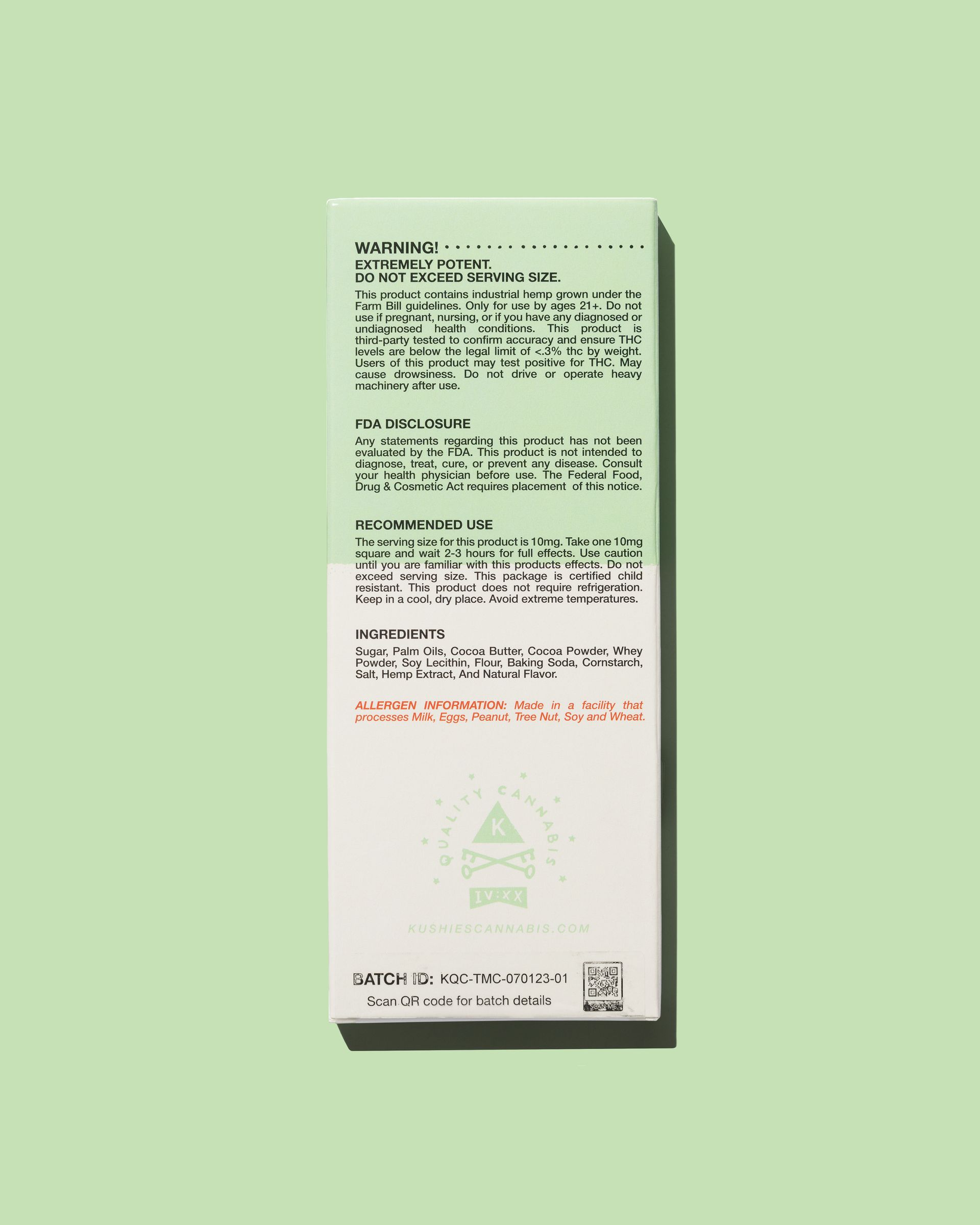 Kushies Thin Mint Cookies - 100mg THC