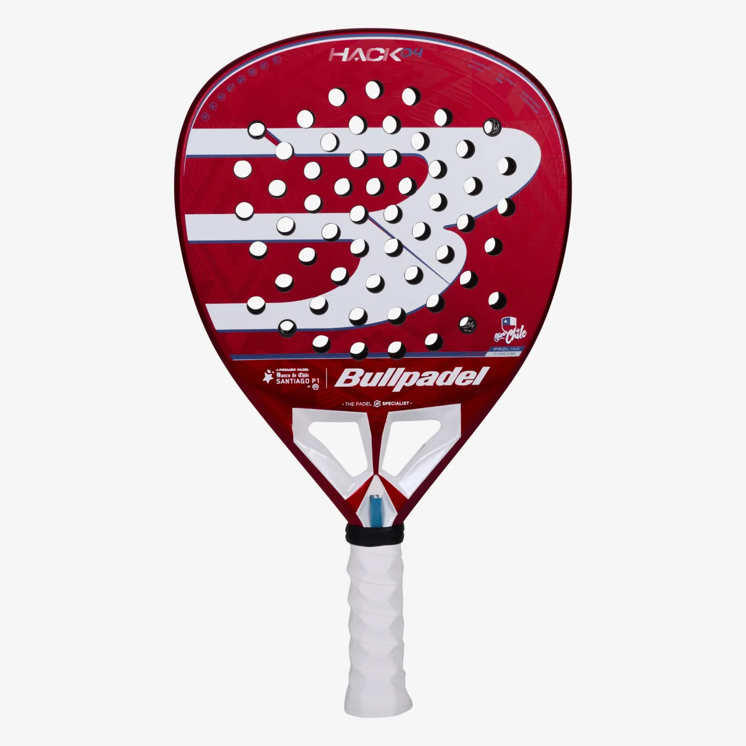 BULLPADEL HACK 04 PREMIER CHILE 2025 PAQUITO NAVARRO + FUNDA + PROTECTOR + GRIP