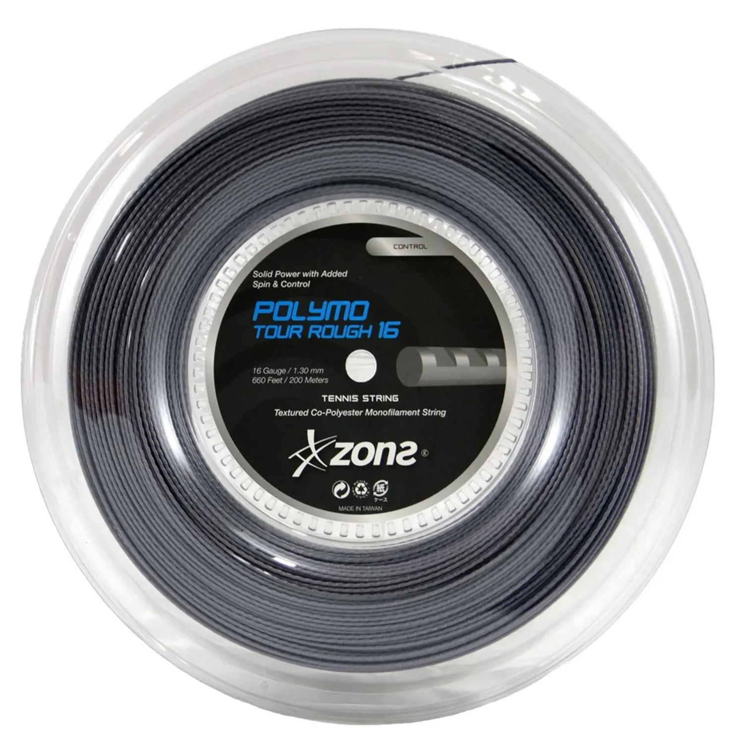 Rollo Cuerda Tenis POLYMO TOUR ROUGH 1.30 / 16 Negro