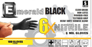 Black Nitrile Gloves - Exam Powder Free 6 mil. Black Nitrile Gloves - Exam Powder Free 6 mil.