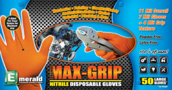 Orange Grip Nitrile Gloves - Powder Free 11 mil. Orange Grip Nitrile Gloves - Powder Free 11 mil.