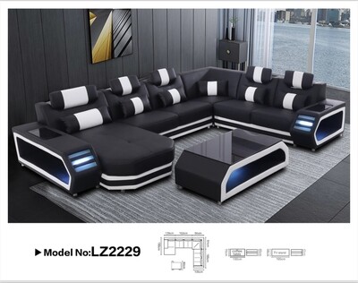 PFW2229 5 seater + chaise + 6 pillows