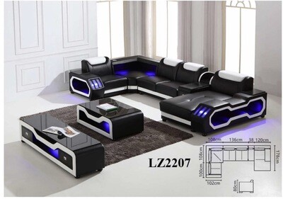 U shape sofa with LED light