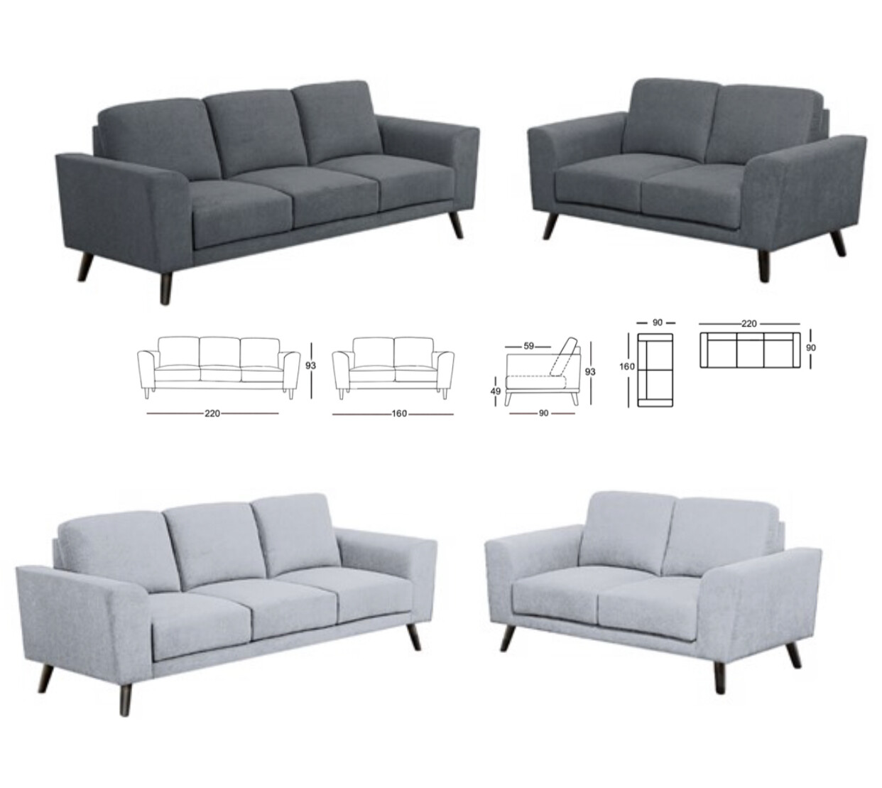 Fabric 3 seater +2 seater