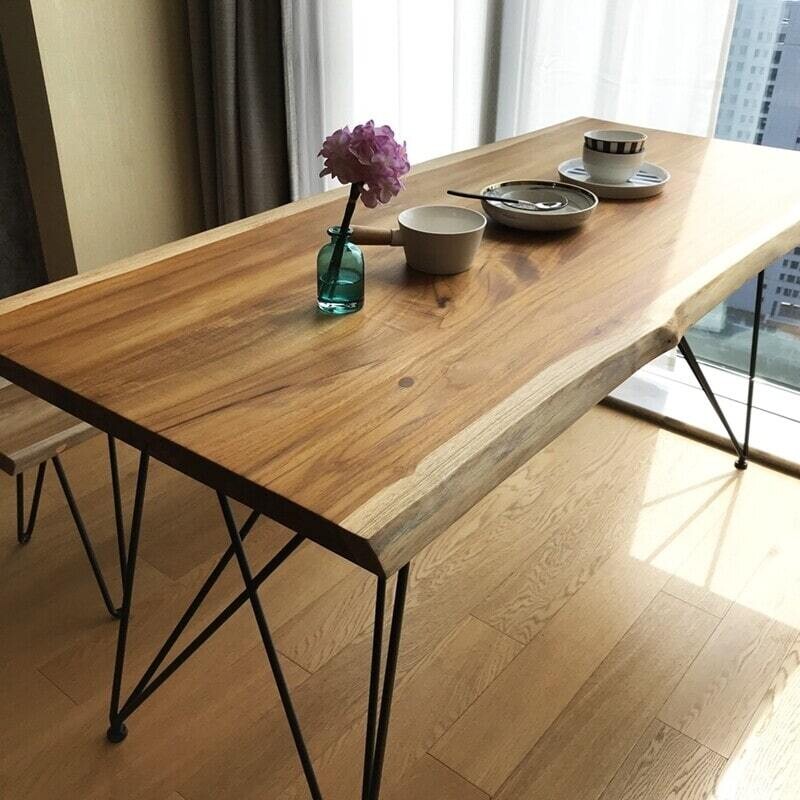 A141不規則原木實木餐桌 (dinning table)