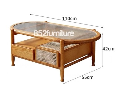 ​​(包送貨安裝 | Delivery and Assembly Included) A364 日式長虹玻璃茶几 (reeded glass coffee table)
