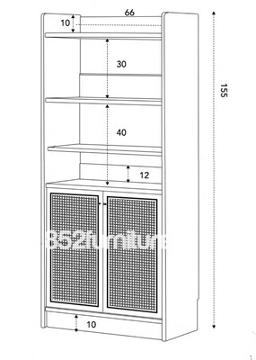 (包送貨安裝 | Delivery and Assembly Included) A403藤面書櫃 (Rattan Bookshelf)