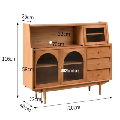 (包送貨安裝 | Delivery and Assembly Included)  A435長虹玻璃餐櫃 (Reeded glass sideboard)
