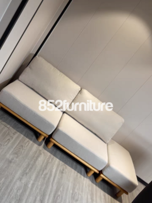 (包送貨安裝 | Delivery and Assembly Included)  A145 日式布梳化(wooden fabric sofa)