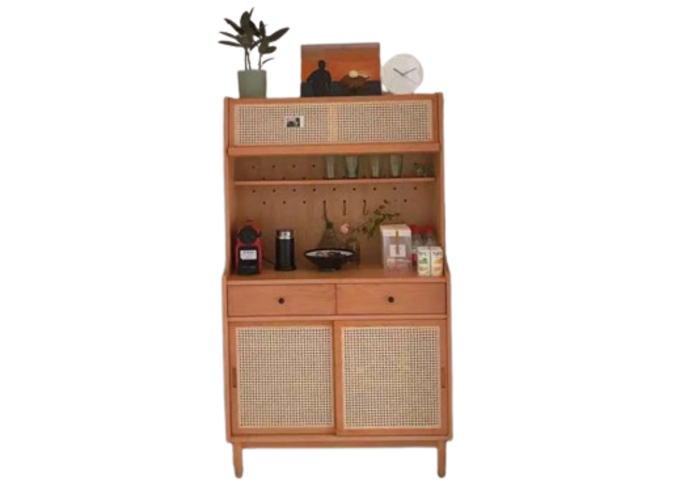 A019藤織面餐邊櫃 (Rattan Dining sideboard)