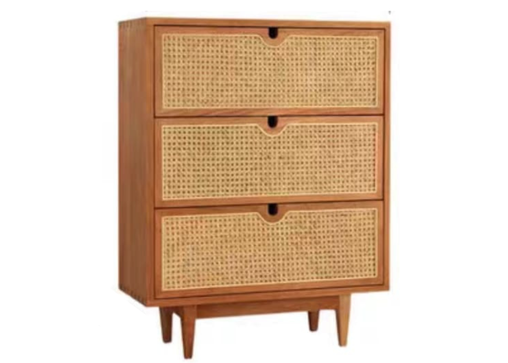 A047 日式藤織面五斗櫃 (Rattan chest of drawers)