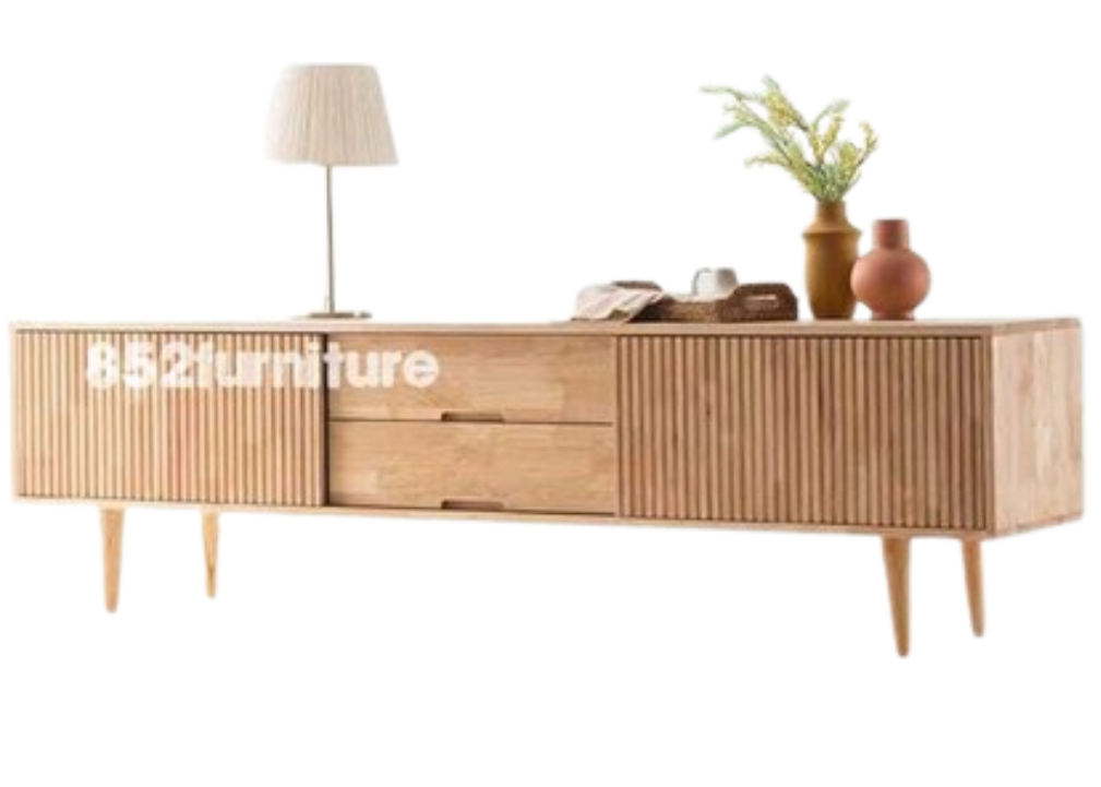 A218實木趟門電視櫃 (solid wood tv cabinet)