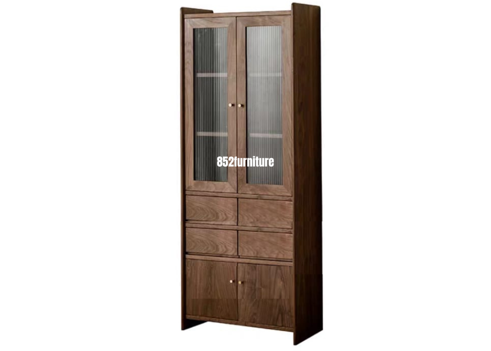A072日式玻璃書櫃 (Reeded Glass Bookshelf)