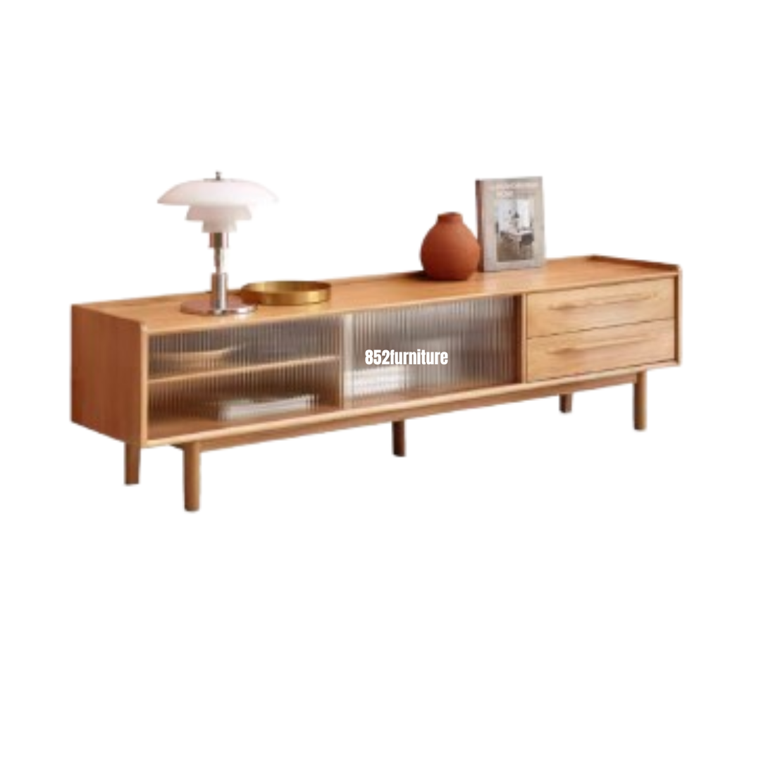A163橡木玻璃電視櫃 (tv cabinet)