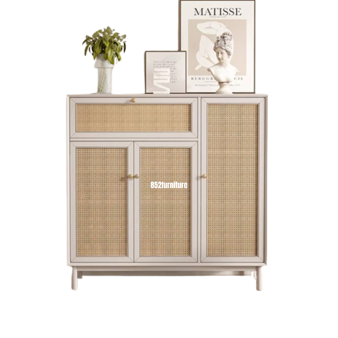 A167 實木藤織面鞋櫃 (rattan shoe cabinet)