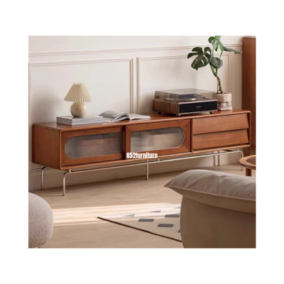 A174日式玻璃電視櫃 (Wooden tv cabinet)