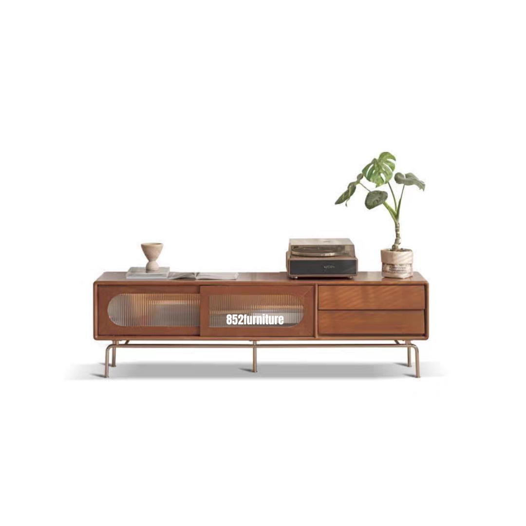 (包送貨安裝 | Delivery and Assembly Included)   A174日式玻璃電視櫃 (Wooden tv cabinet)