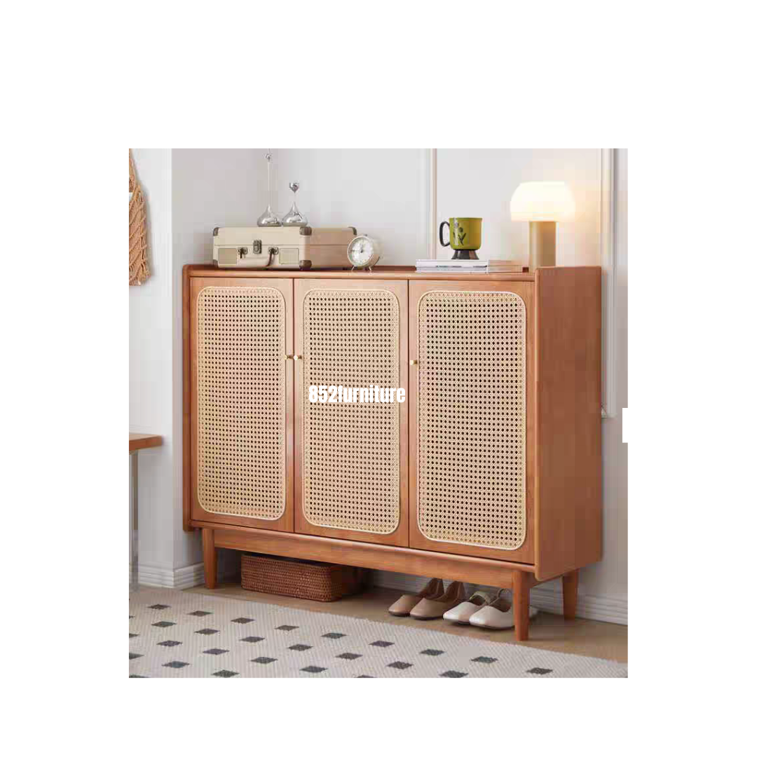 A194 日式藤織面躺門鞋櫃 (rattan shoe cabinet)