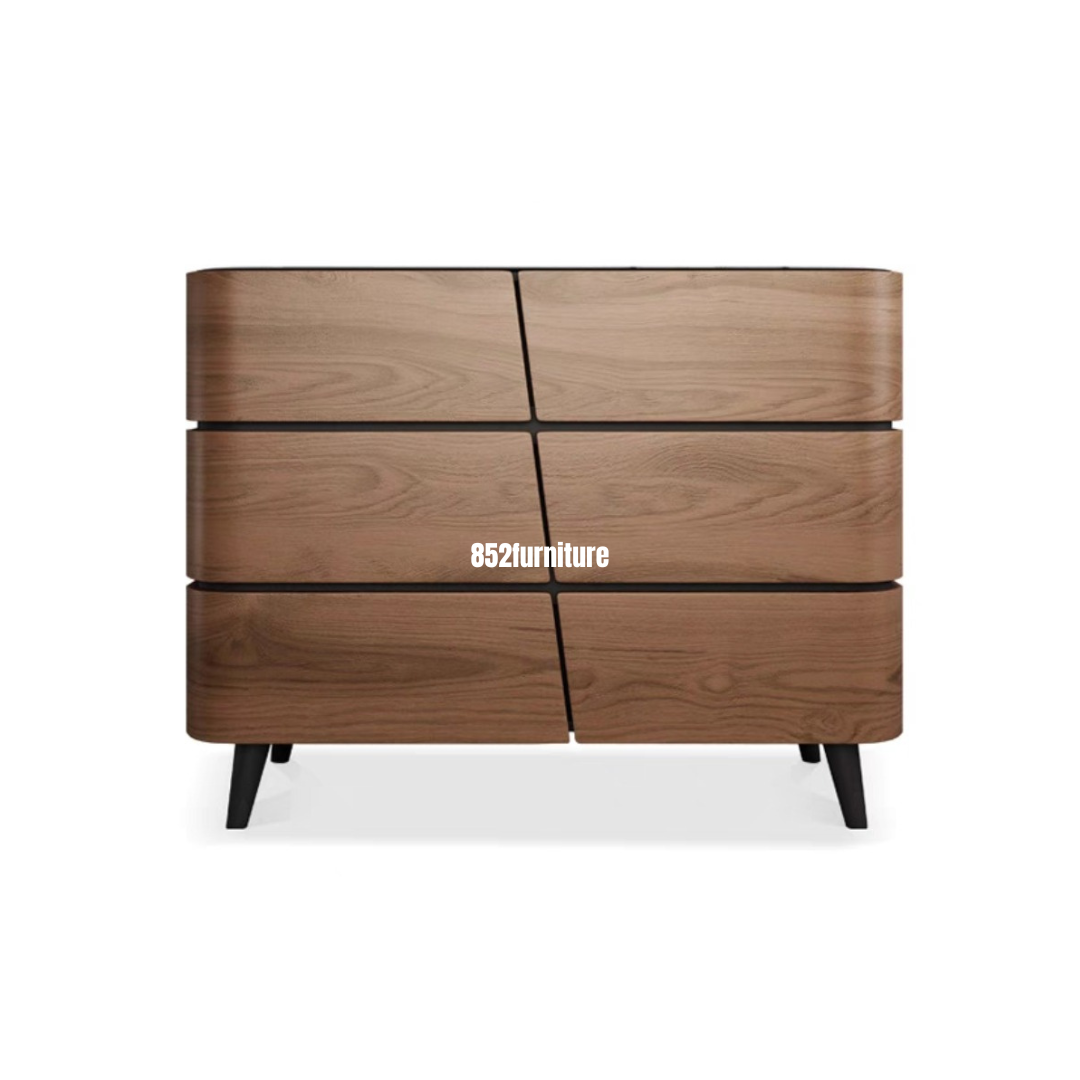A235黑胡桃貼皮斗櫃 (Black Walnut Veneer Chest of Drawers)