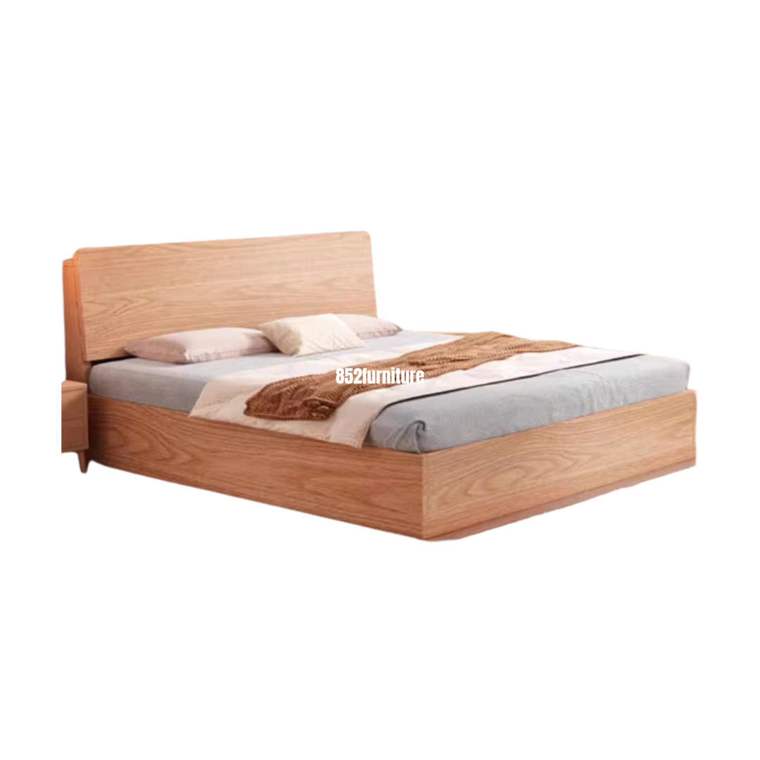 A454油壓實木大床 (hydraulic press bed frame)