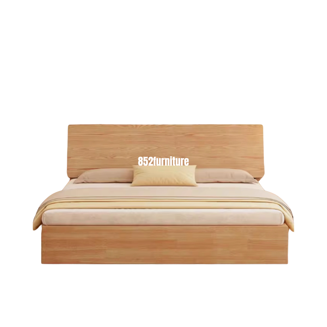 (包送裝安裝 | delivery and assembly included) A455油壓實木大床 (hydraulic press bed frame)