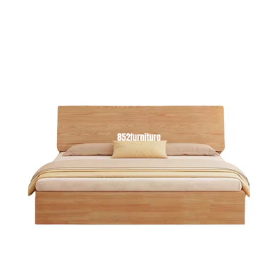 A455油壓實木大床 (hydraulic press bed frame)