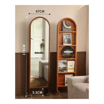 (包送貨安裝 | Delivery and Assembly Included) A494木制旋轉全身鏡 (wooded rotating full-length mirror)