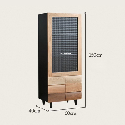 A499日式實木展示櫃 (Wooden display cabinet)