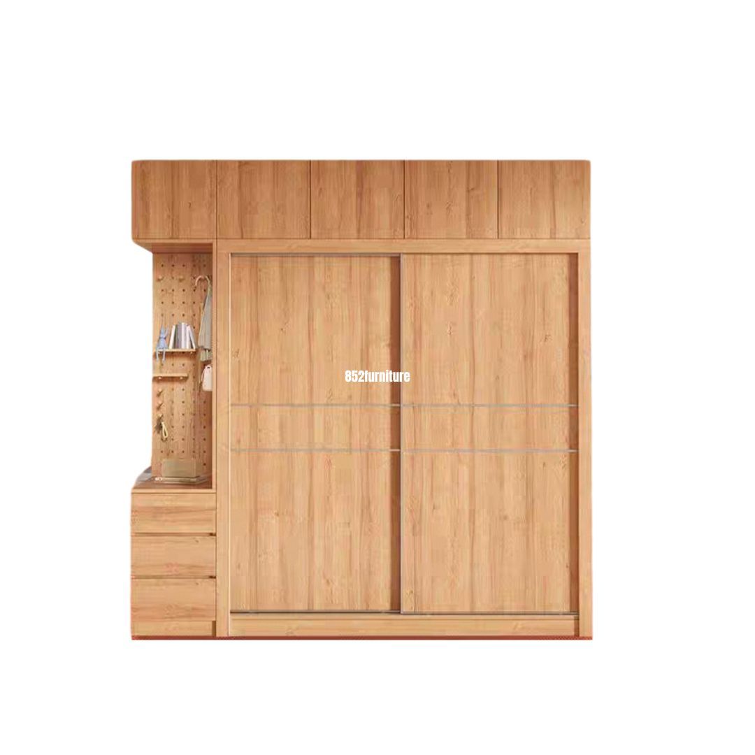 (包送裝安裝 | delivery and assembly included)  A528 趟門衣櫃 (Wooden sliding door wardrobe)