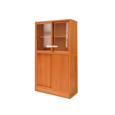 A536日式玻璃書櫃 (ooden bookshelf)