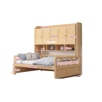 (包送裝安裝 | delivery and assembly included)A540實木儲物床 (solid wood storage bed)