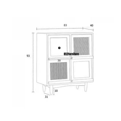 (包送貨安裝 | Delivery and Assembly Included)  A562日式長虹玻璃書櫃 (Reeded glass bookcase)
