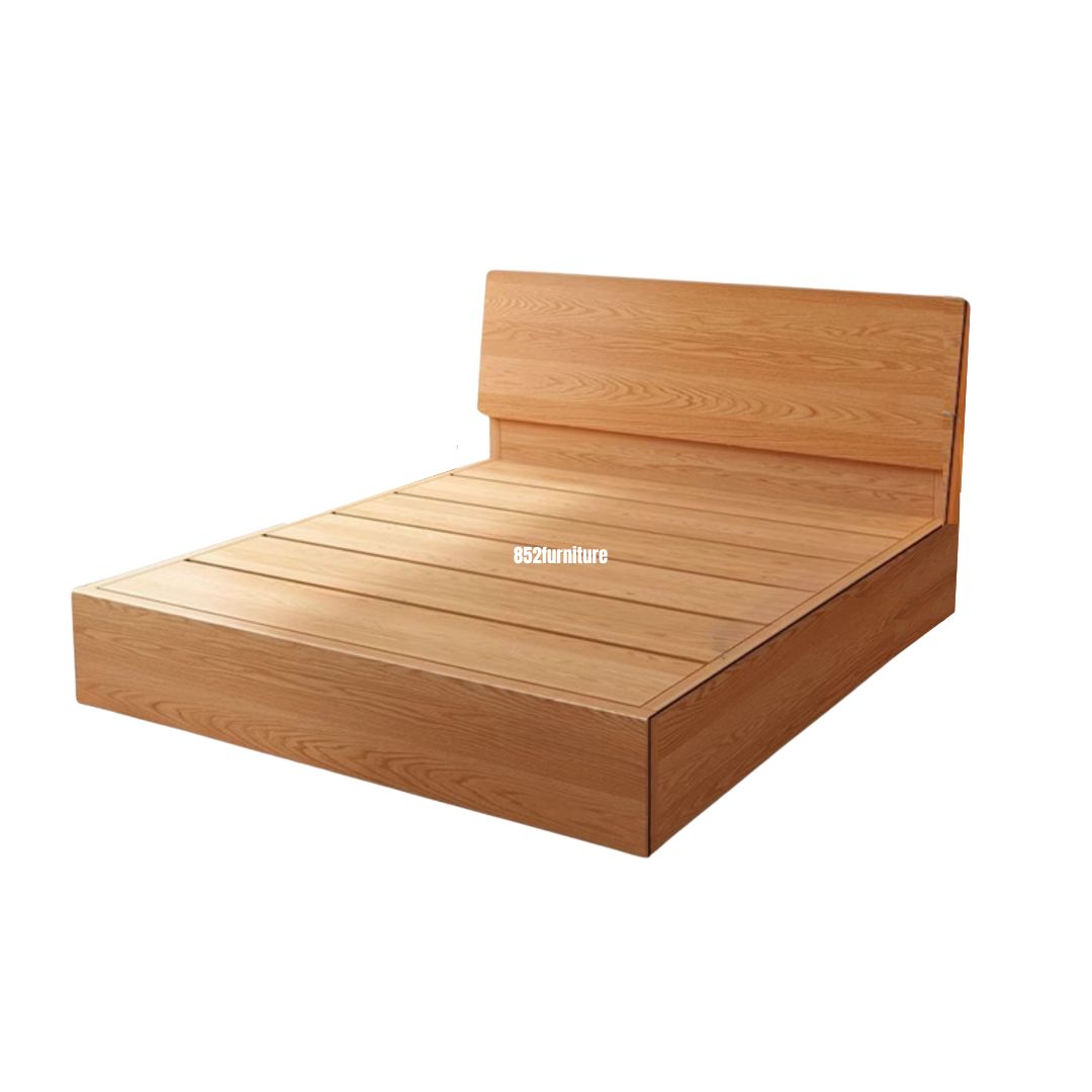(包送裝安裝 | delivery and assembly included) A584油壓木大床 (wooden hydraulic press bed frame)