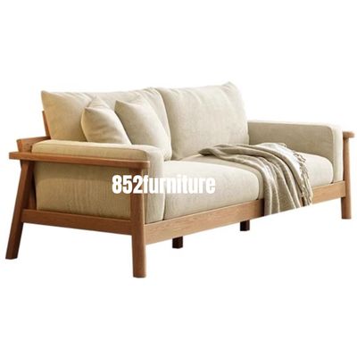 (包送貨安裝 | Delivery and Assembly Included)  A388 原木布藝梳化 (Wooden fabric sofa)
