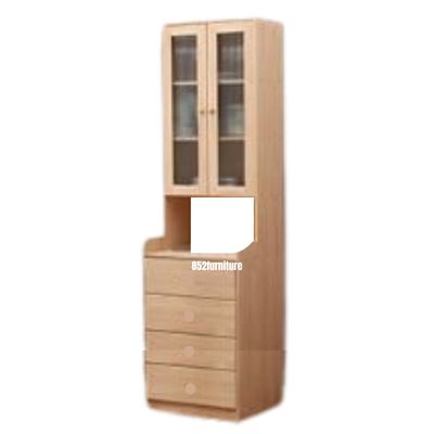 (包送貨安裝 | Delivery and Assembly Included)  A305日式長虹玻璃書櫃 (Reeded glass bookcase)