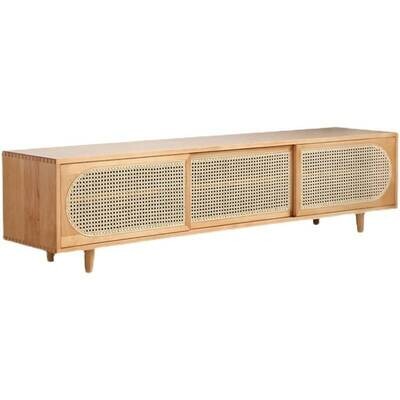 (包送貨安裝 | Delivery and Assembly Included)  A039日式复古藤面電視櫃  (tv cabinet)