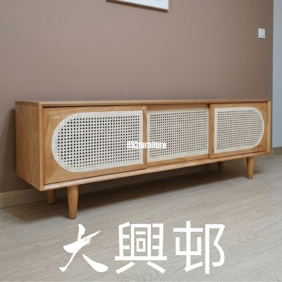 (包送貨安裝 | Delivery and Assembly Included)  A039日式复古藤面電視櫃  (tv cabinet)