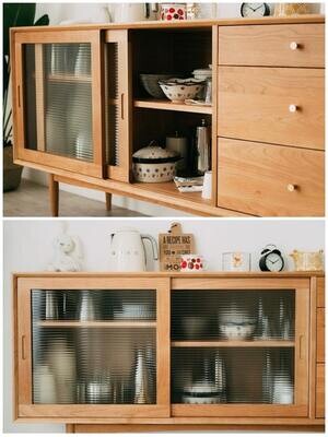 (包送貨安裝 | Delivery and Assembly Included) A099松木玻璃餐邊櫃 (dining sideboard)