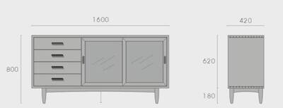 (包送貨安裝 | Delivery and Assembly Included) A109 日式長虹玻璃餐邊櫃 (dining sideboard)