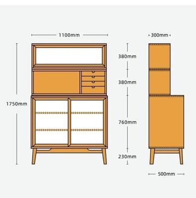 (包送貨安裝 | Delivery and Assembly Included)  A136 日式長虹玻璃餐邊櫃 (dining sideboard)